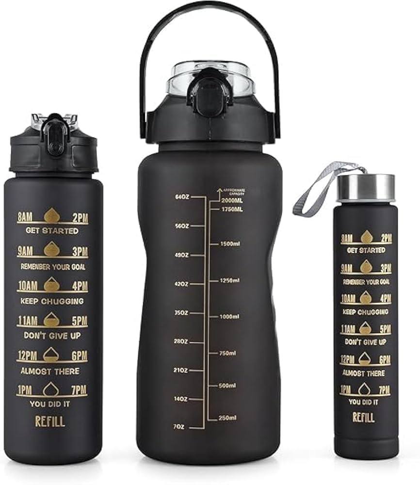 طقم زجاجة مياه رقمية ٣× ١