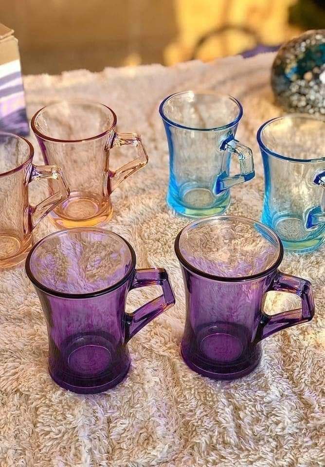 طقم مج شاى الوان من باشابتشي التركى ٦ق